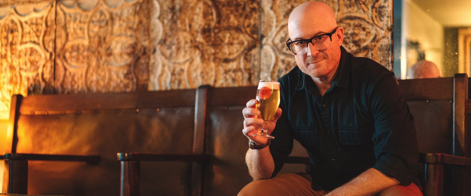 Chris Cohen, Advanced Cicerone, raising a glass